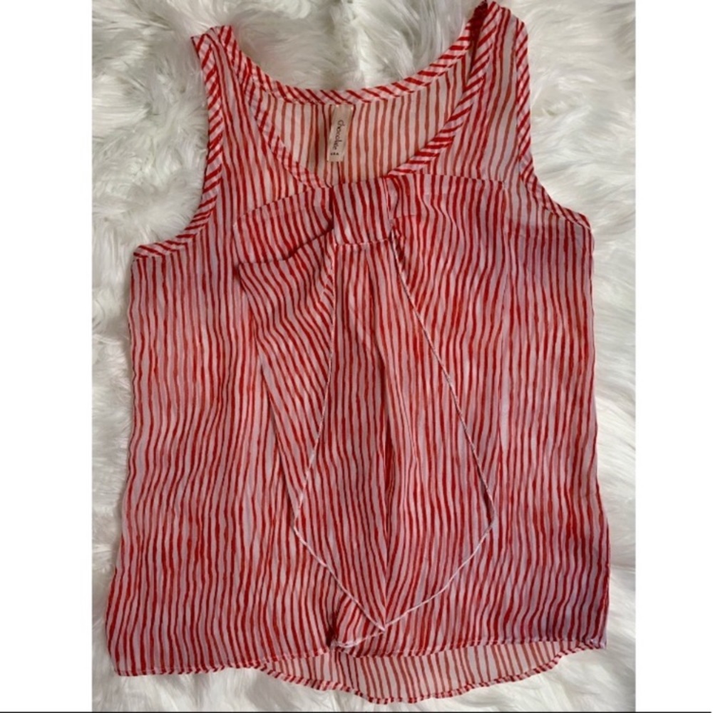 Pink and white striped tank blouse
